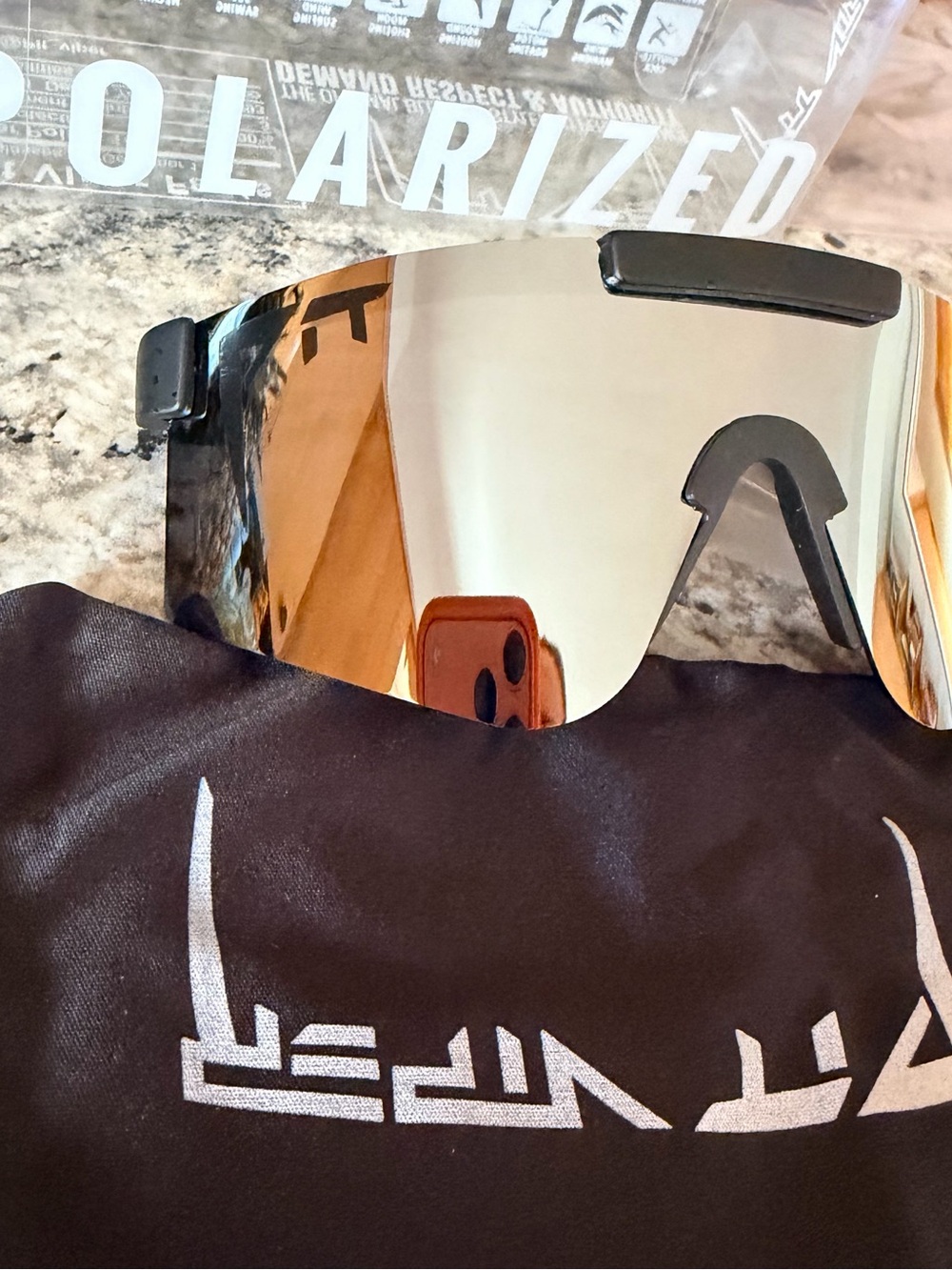 Pit Viper Shield Sunglasses Mirror Gold and Black